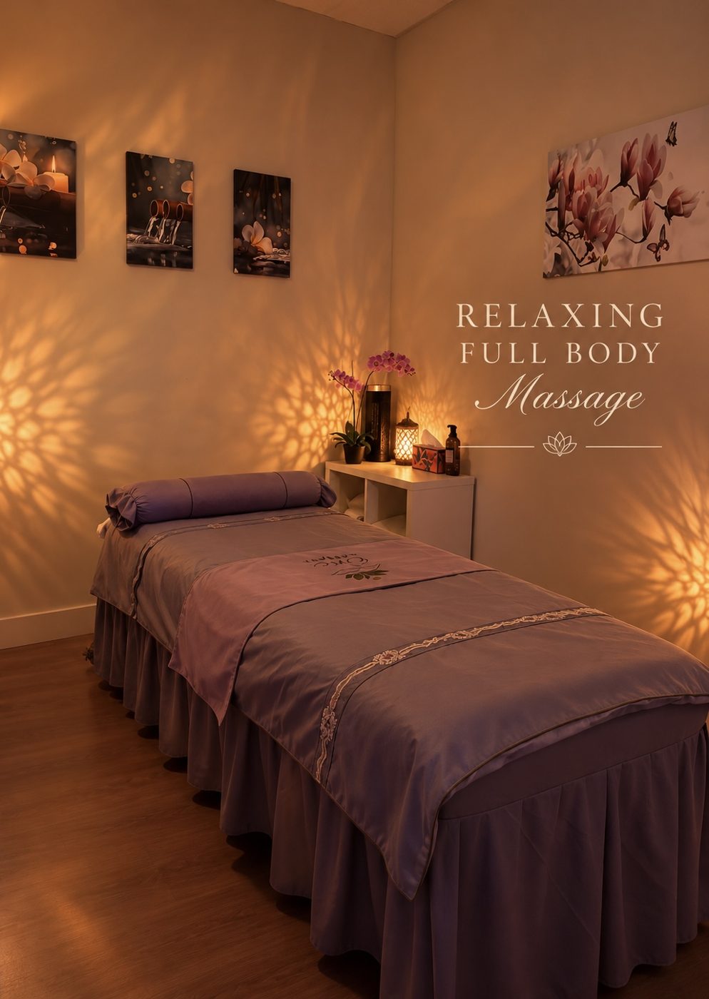 Relaxing full body massage room