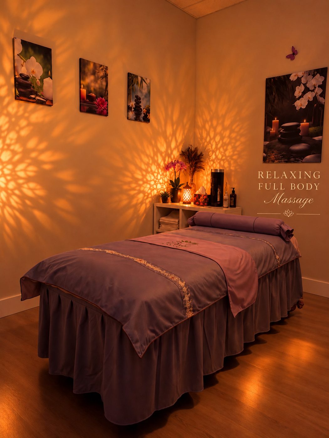 Relaxing full body massage room